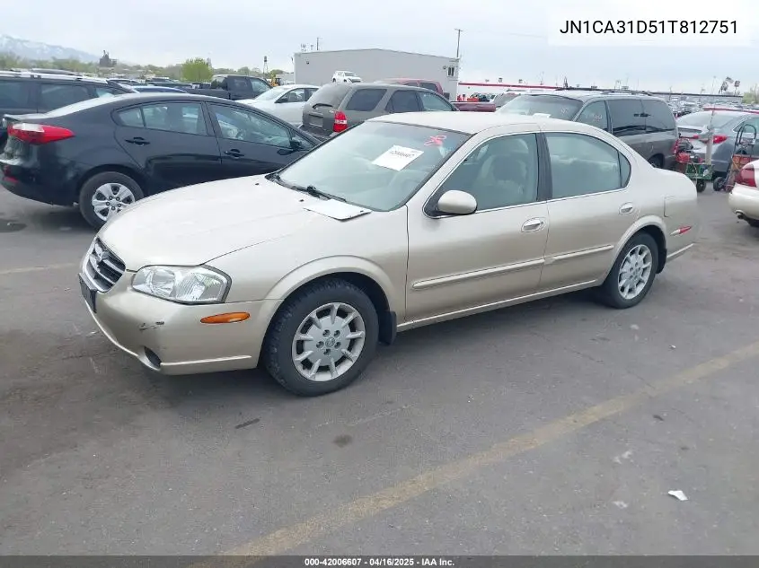 2001 Nissan Maxima Gxe VIN: JN1CA31D51T812751 Lot: 42006607