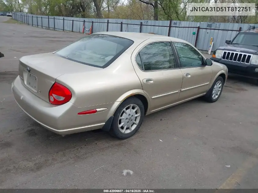 2001 Nissan Maxima Gxe VIN: JN1CA31D51T812751 Lot: 42006607