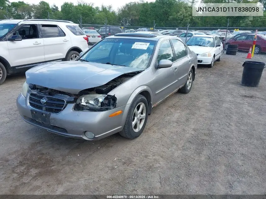 2001 Nissan Maxima Gle VIN: JN1CA31D11T838098 Lot: 42248978