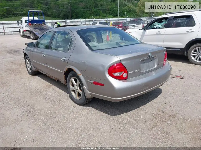 2001 Nissan Maxima Gle VIN: JN1CA31D11T838098 Lot: 42248978