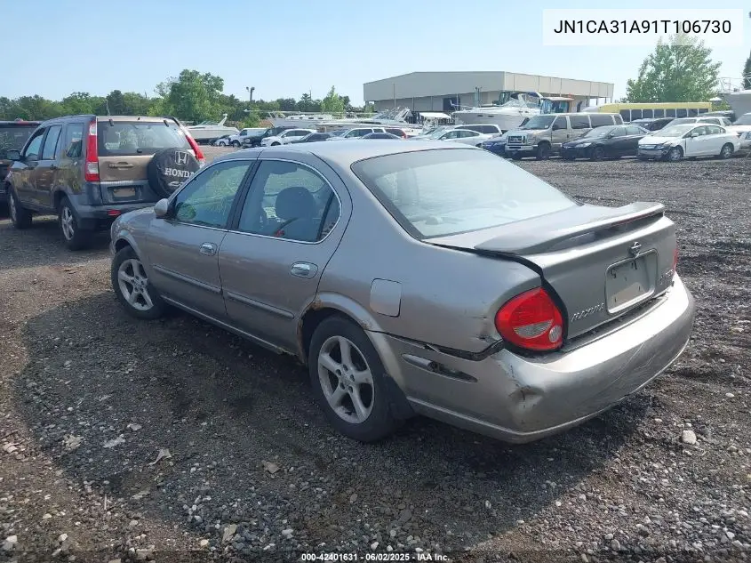 2001 Nissan Maxima Gle VIN: JN1CA31A91T106730 Lot: 42401631