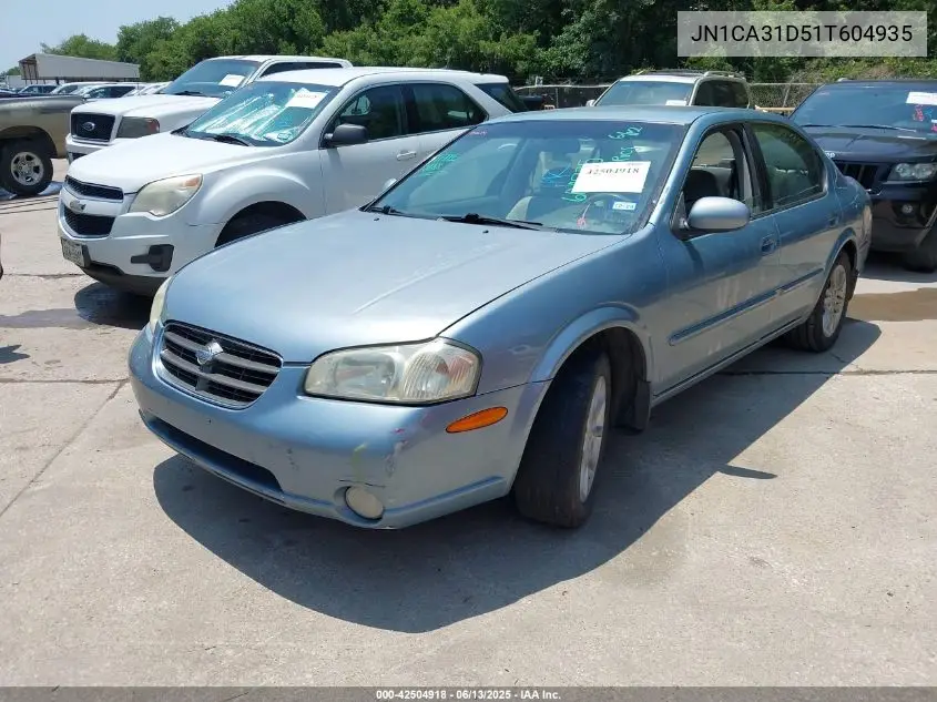 2001 Nissan Maxima Gxe VIN: JN1CA31D51T604935 Lot: 42504918