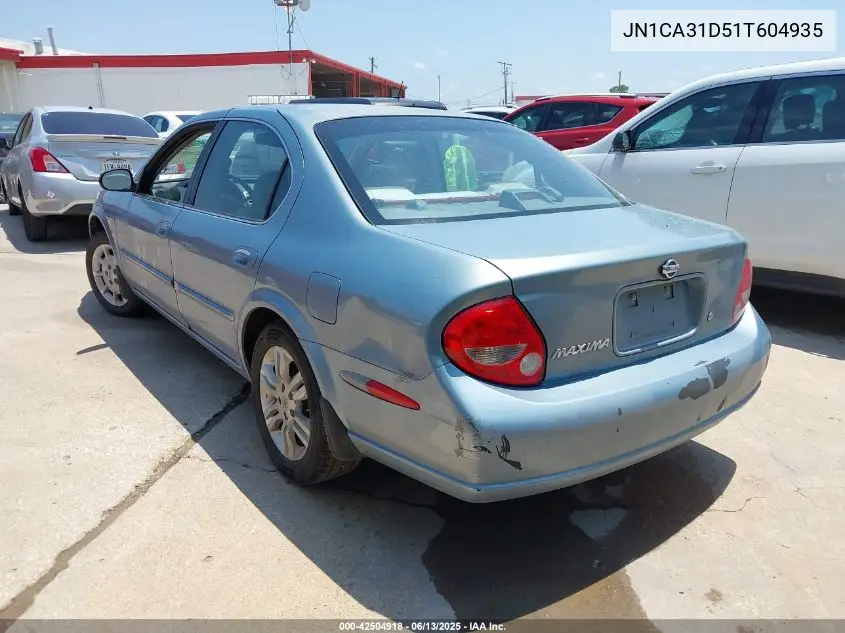 2001 Nissan Maxima Gxe VIN: JN1CA31D51T604935 Lot: 42504918