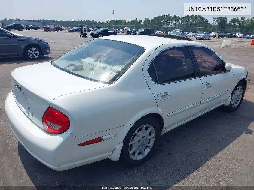 2001 Nissan Maxima Gxe VIN: JN1CA31D51T836631 Lot: 42586339