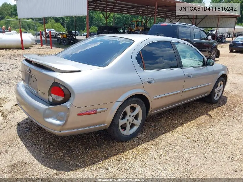 2001 Nissan Maxima Se VIN: JN1CA31D41T816242 Lot: 42601235