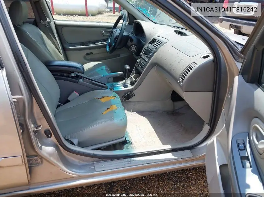 2001 Nissan Maxima Se VIN: JN1CA31D41T816242 Lot: 42601235