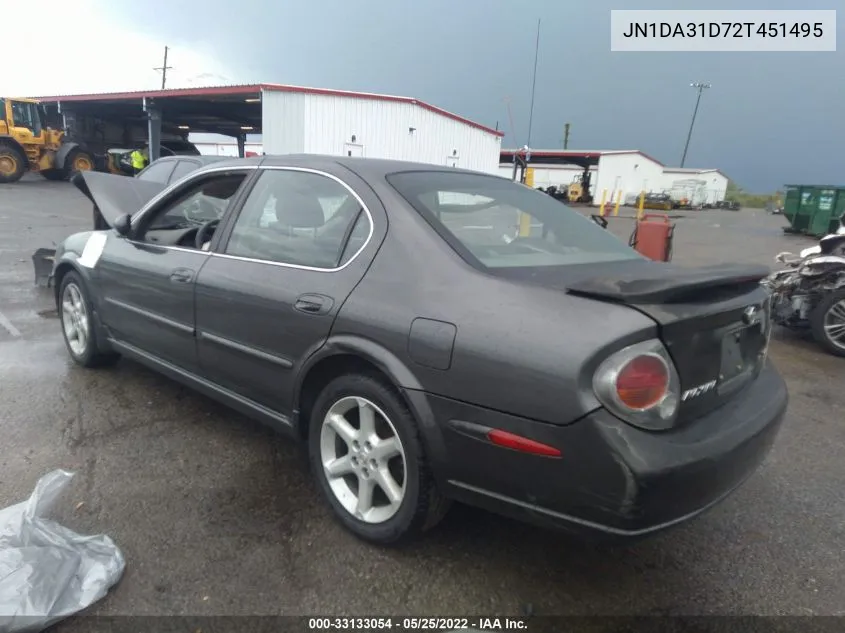 2002 Nissan Maxima Se VIN: JN1DA31D72T451495 Lot: 33133054