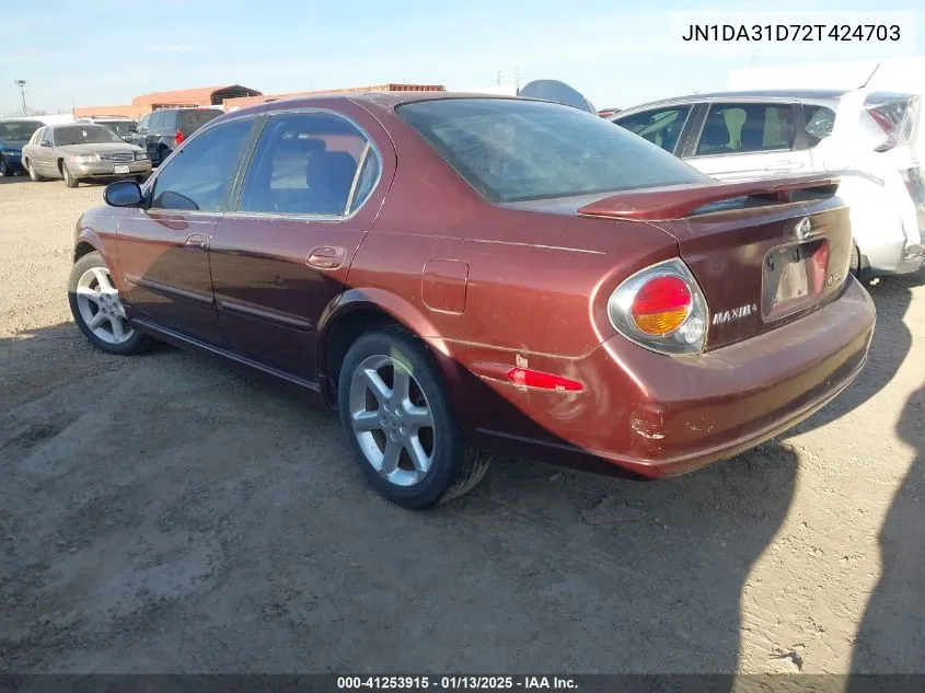 2002 Nissan Maxima Se VIN: JN1DA31D72T424703 Lot: 41253915