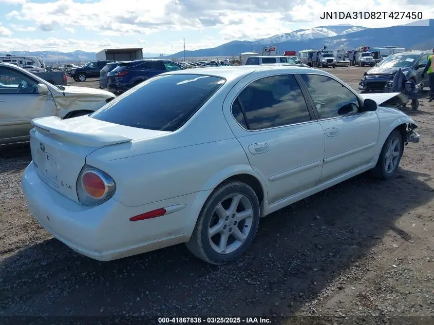 2002 Nissan Maxima Se VIN: JN1DA31D82T427450 Lot: 41867838