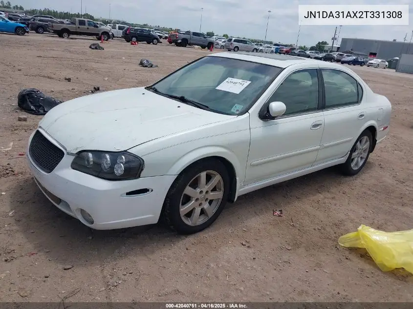 2002 Nissan Maxima Gle/Se VIN: JN1DA31AX2T313083 Lot: 42040751