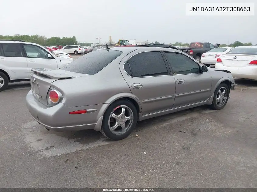 2002 Nissan Maxima Gle VIN: JN1DA31A32T308663 Lot: 42136460
