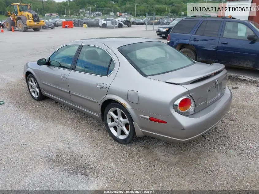 2002 Nissan Maxima Se VIN: JN1DA31A12T000651 Lot: 42167202