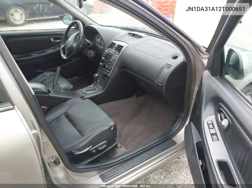 2002 Nissan Maxima Se VIN: JN1DA31A12T000651 Lot: 42167202