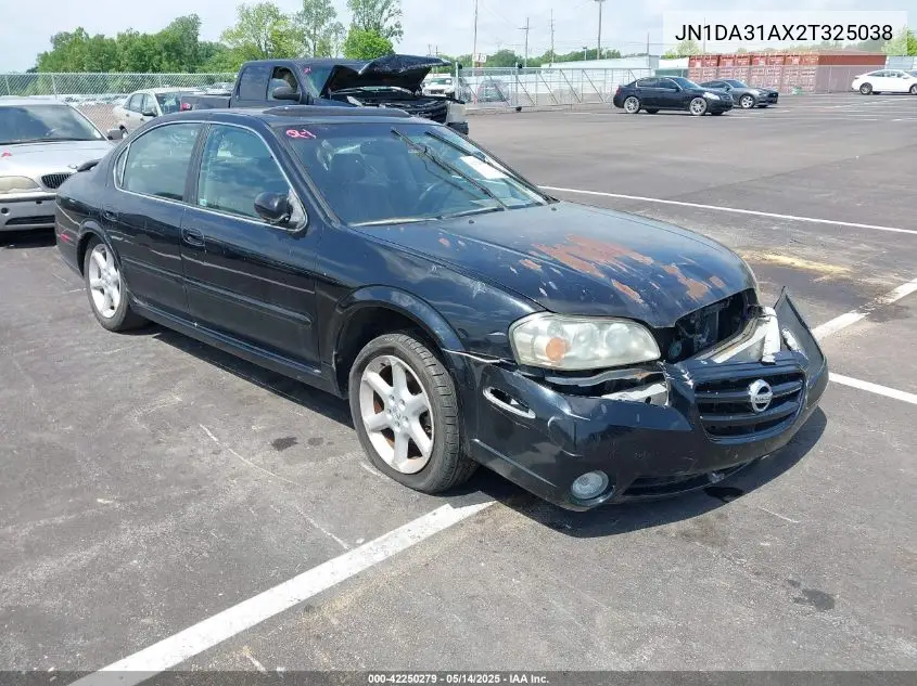 2002 Nissan Maxima Se VIN: JN1DA31AX2T325038 Lot: 42250279