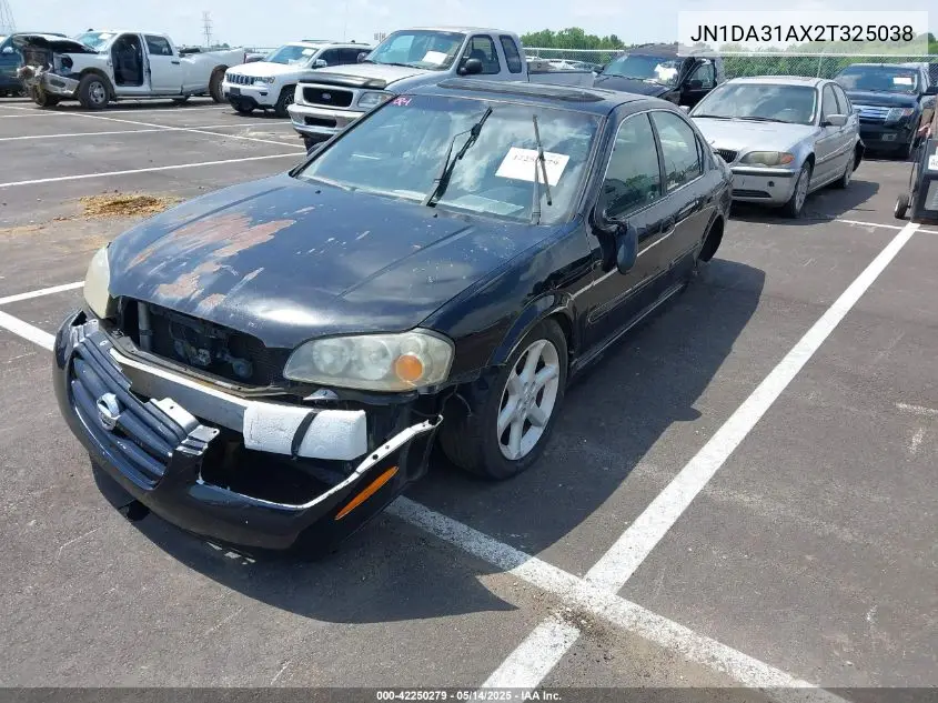 2002 Nissan Maxima Se VIN: JN1DA31AX2T325038 Lot: 42250279