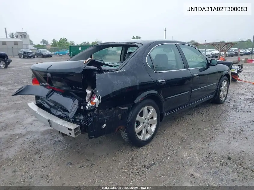 2002 Nissan Maxima Gle VIN: JN1DA31A02T300083 Lot: 42440780