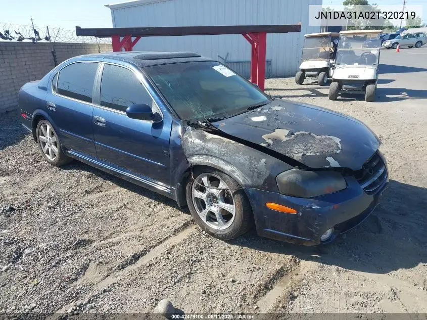 2002 Nissan Maxima Gle VIN: JN1DA31A02T320219 Lot: 42479100