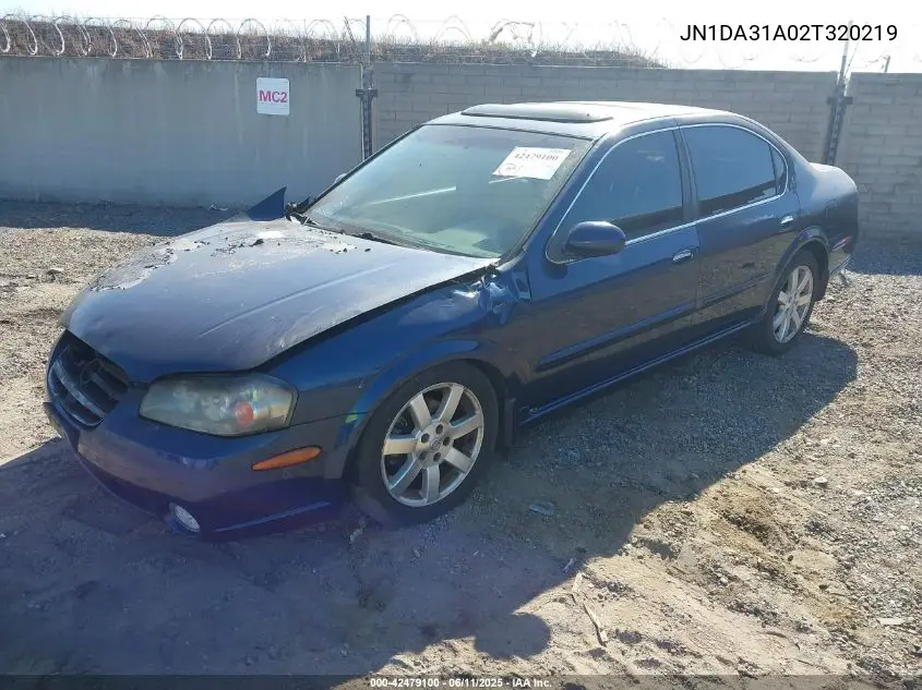 2002 Nissan Maxima Gle VIN: JN1DA31A02T320219 Lot: 42479100