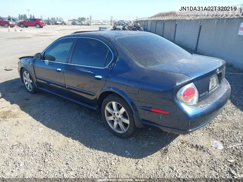 2002 Nissan Maxima Gle VIN: JN1DA31A02T320219 Lot: 42479100