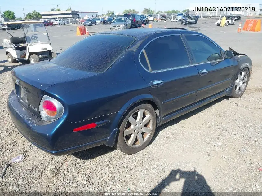 2002 Nissan Maxima Gle VIN: JN1DA31A02T320219 Lot: 42479100