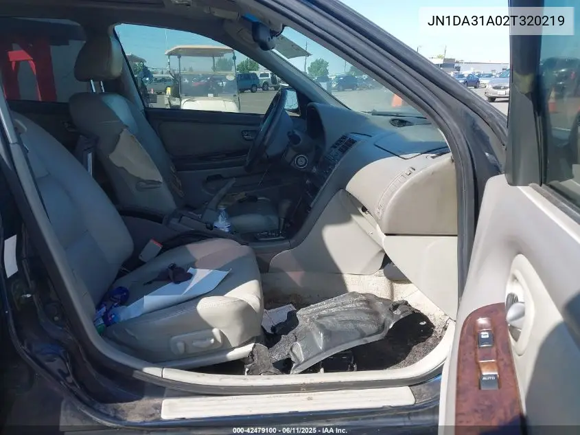 2002 Nissan Maxima Gle VIN: JN1DA31A02T320219 Lot: 42479100