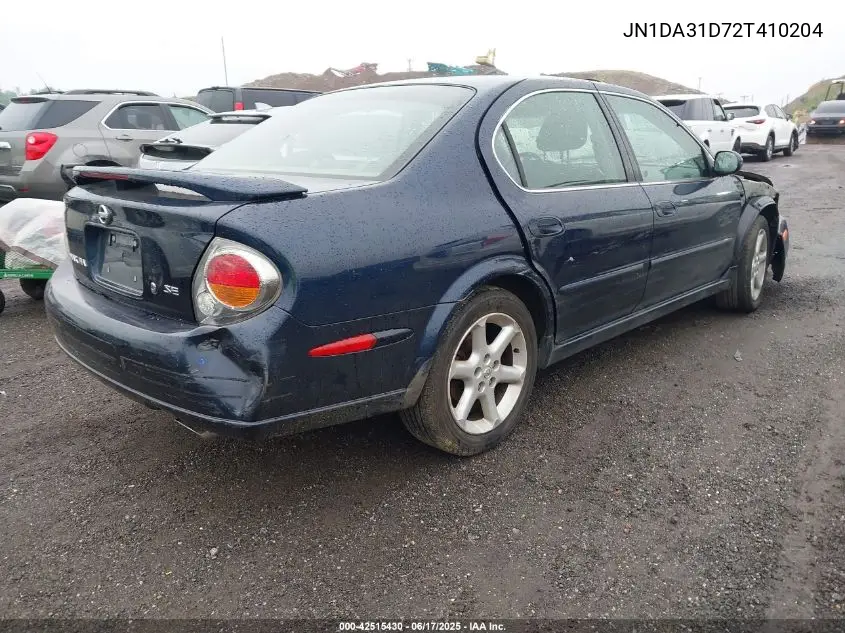 2002 Nissan Maxima Se VIN: JN1DA31D72T410204 Lot: 42515430
