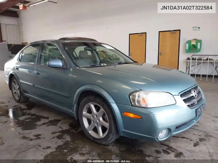 2002 Nissan Maxima Se VIN: JN1DA31A02T322584 Lot: 42536428