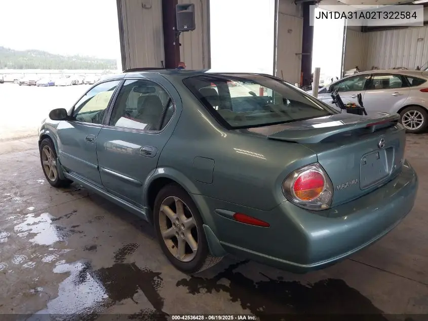 2002 Nissan Maxima Se VIN: JN1DA31A02T322584 Lot: 42536428