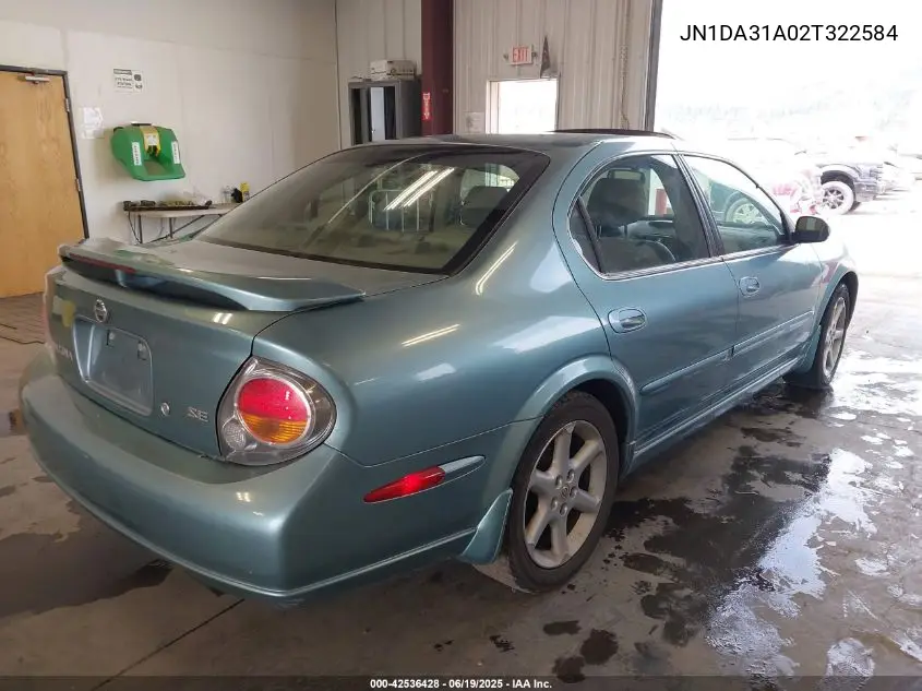 2002 Nissan Maxima Se VIN: JN1DA31A02T322584 Lot: 42536428