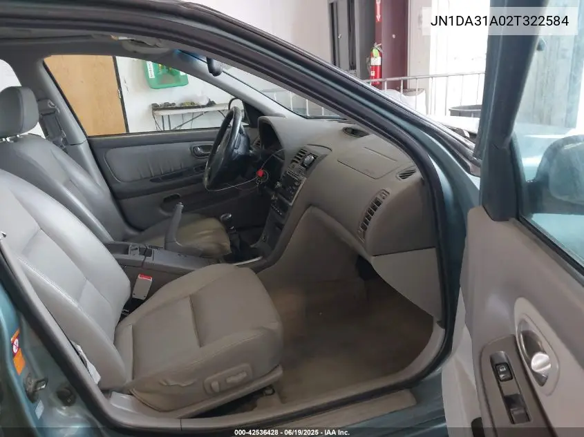 2002 Nissan Maxima Se VIN: JN1DA31A02T322584 Lot: 42536428