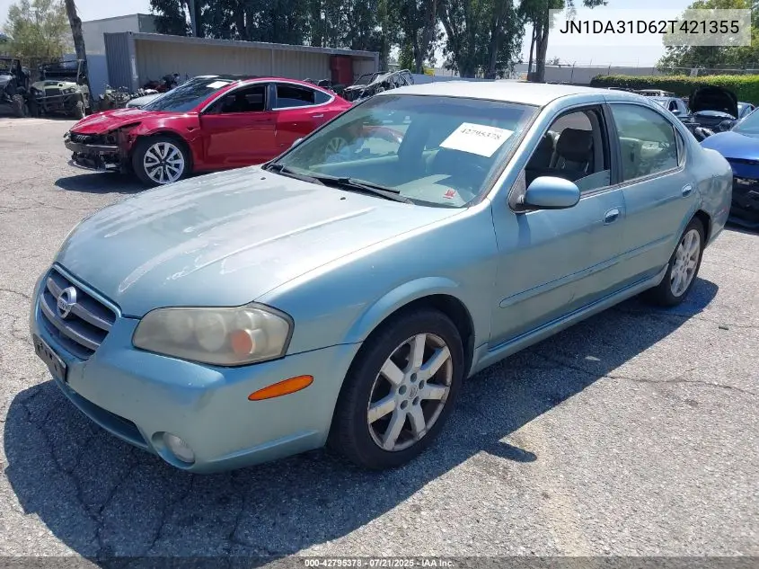 2002 Nissan Maxima Gle VIN: JN1DA31D62T421355 Lot: 42795378