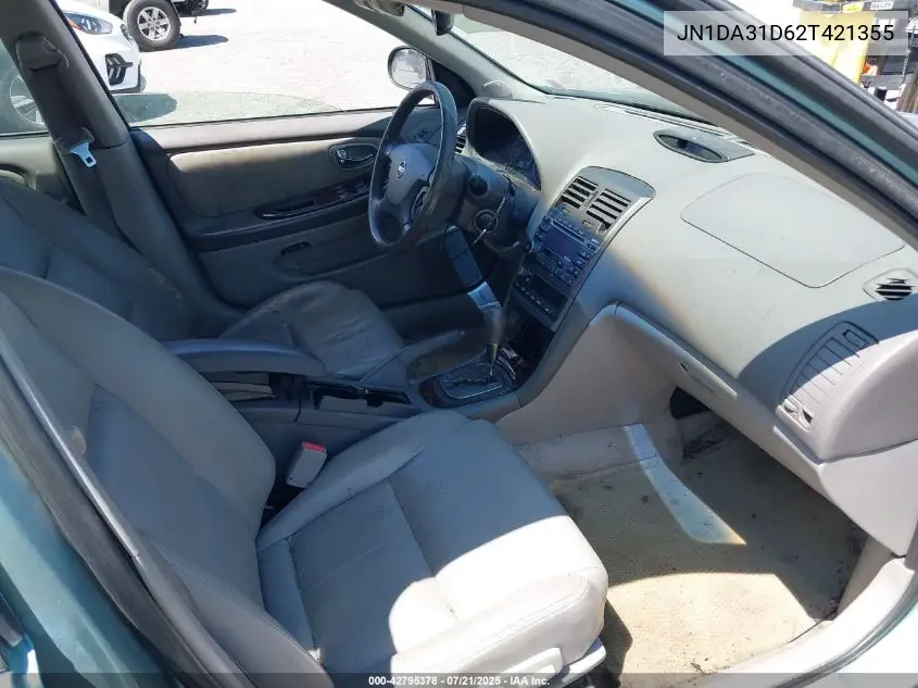 2002 Nissan Maxima Gle VIN: JN1DA31D62T421355 Lot: 42795378