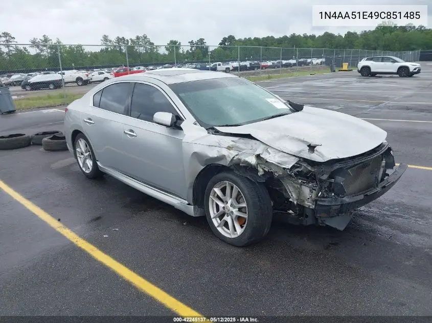 2009 Nissan Maxima 3.5 S VIN: 1N4AA51E49C851485 Lot: 42245137