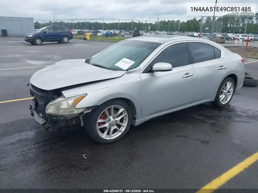 2009 Nissan Maxima 3.5 S VIN: 1N4AA51E49C851485 Lot: 42245137