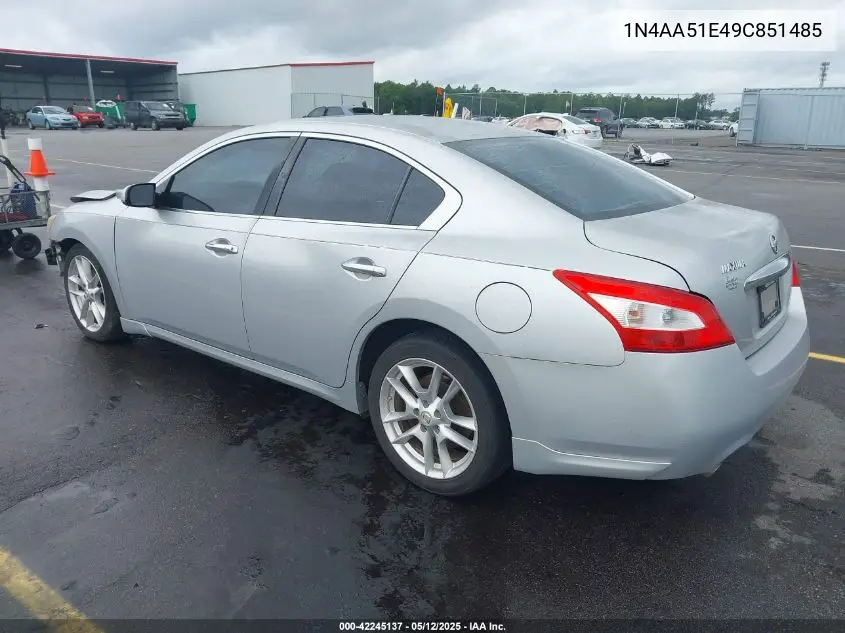 2009 Nissan Maxima 3.5 S VIN: 1N4AA51E49C851485 Lot: 42245137