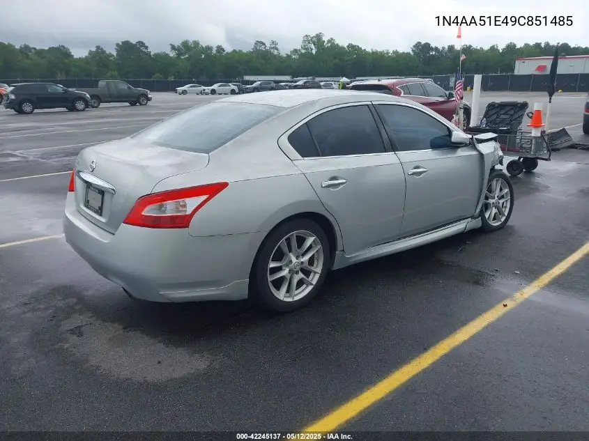 2009 Nissan Maxima 3.5 S VIN: 1N4AA51E49C851485 Lot: 42245137
