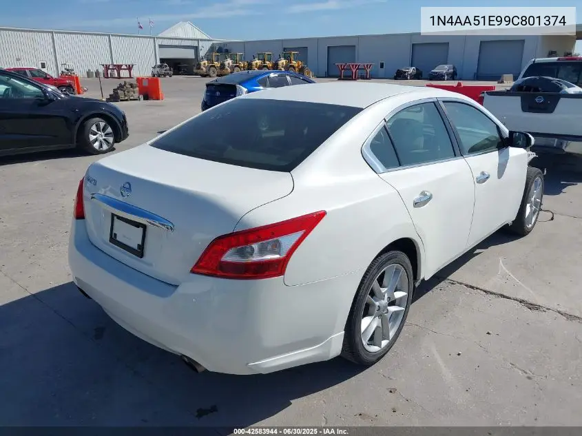 2009 Nissan Maxima 3.5 Sv VIN: 1N4AA51E99C801374 Lot: 42583944