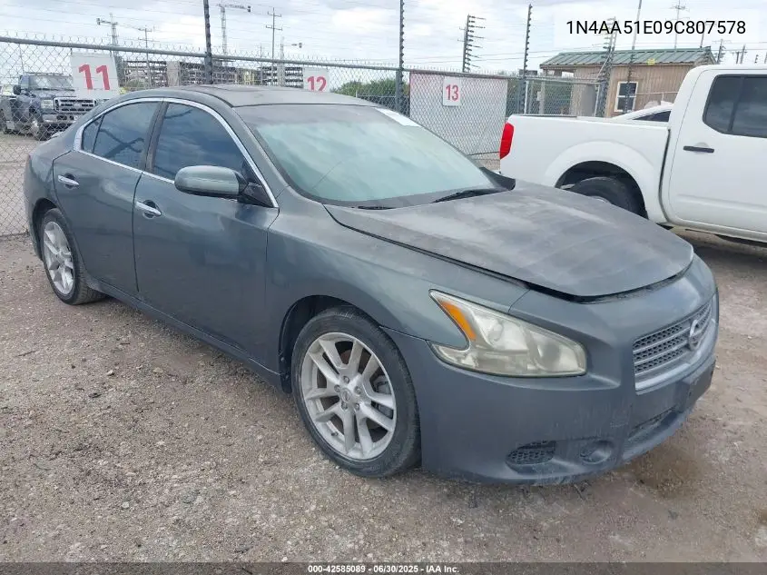 2009 Nissan Maxima 3.5 S VIN: 1N4AA51E09C807578 Lot: 42585089