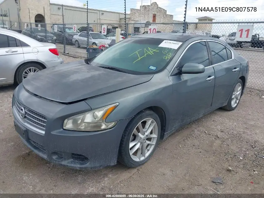 2009 Nissan Maxima 3.5 S VIN: 1N4AA51E09C807578 Lot: 42585089