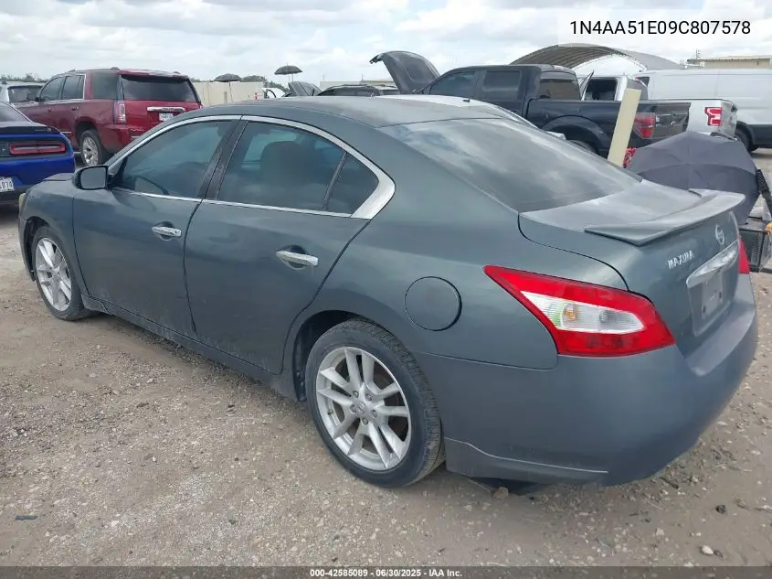 2009 Nissan Maxima 3.5 S VIN: 1N4AA51E09C807578 Lot: 42585089