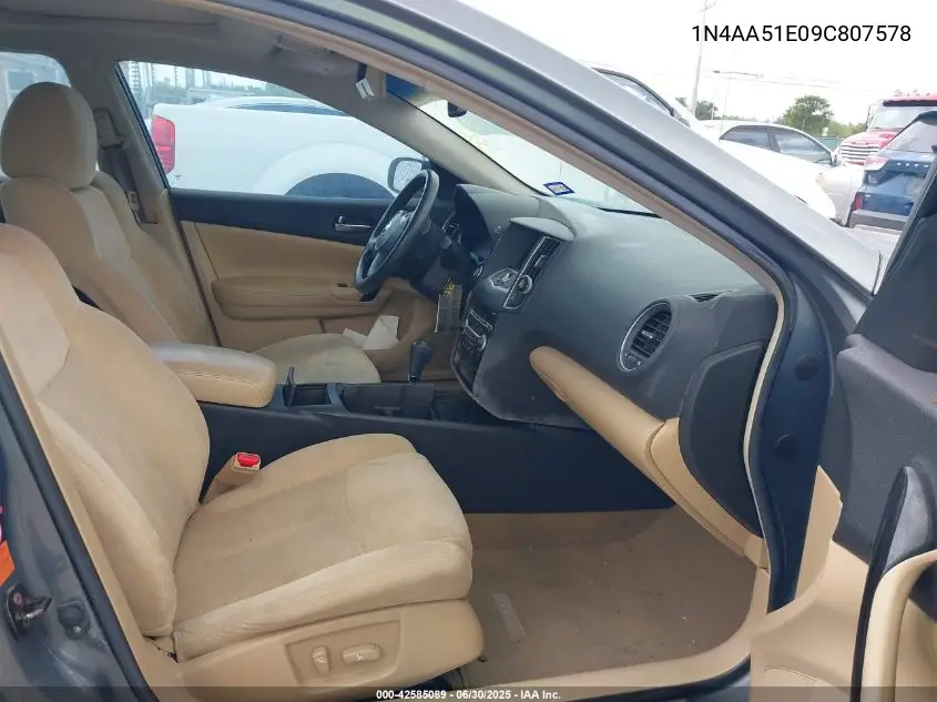 2009 Nissan Maxima 3.5 S VIN: 1N4AA51E09C807578 Lot: 42585089