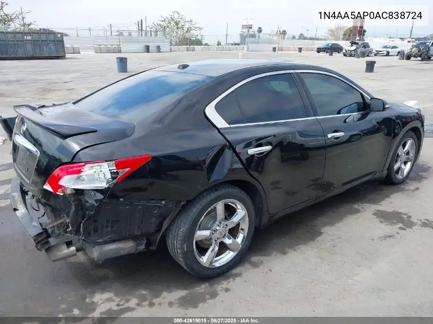 2010 Nissan Maxima 3.5 Sv VIN: 1N4AA5AP0AC838724 Lot: 42619019
