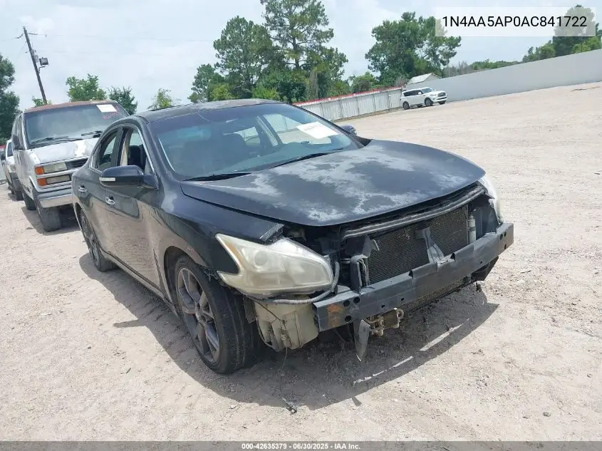2010 Nissan Maxima 3.5 Sv VIN: 1N4AA5AP0AC841722 Lot: 42635379