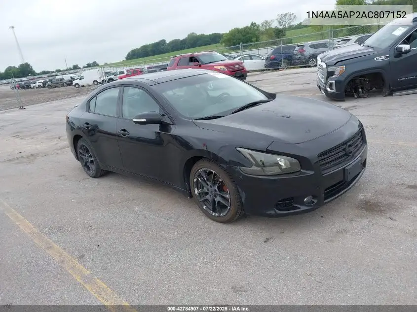 2010 Nissan Maxima 3.5 Sv VIN: 1N4AA5AP2AC807152 Lot: 42784907