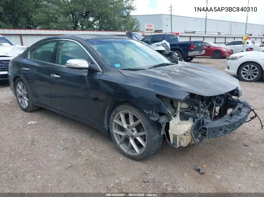 2011 Nissan Maxima 3.5 Sv VIN: 1N4AA5AP3BC840310 Lot: 42530297