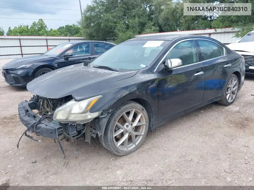 2011 Nissan Maxima 3.5 Sv VIN: 1N4AA5AP3BC840310 Lot: 42530297