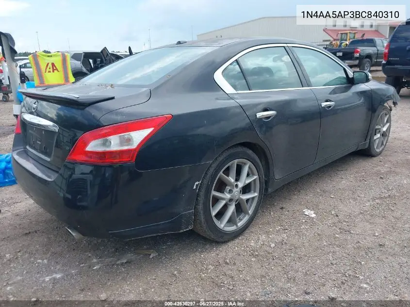 2011 Nissan Maxima 3.5 Sv VIN: 1N4AA5AP3BC840310 Lot: 42530297