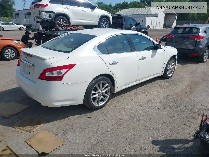 2011 Nissan Maxima 3.5 S VIN: 1N4AA5APXBC814402 Lot: 42786844