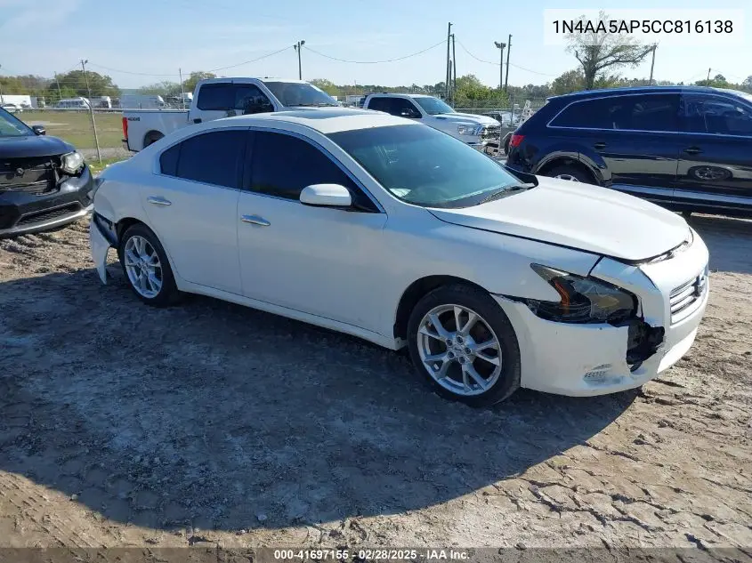 2012 Nissan Maxima 3.5 S VIN: 1N4AA5AP5CC816138 Lot: 41697155