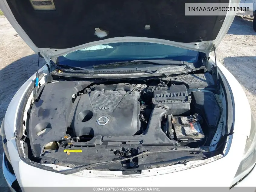 2012 Nissan Maxima 3.5 S VIN: 1N4AA5AP5CC816138 Lot: 41697155
